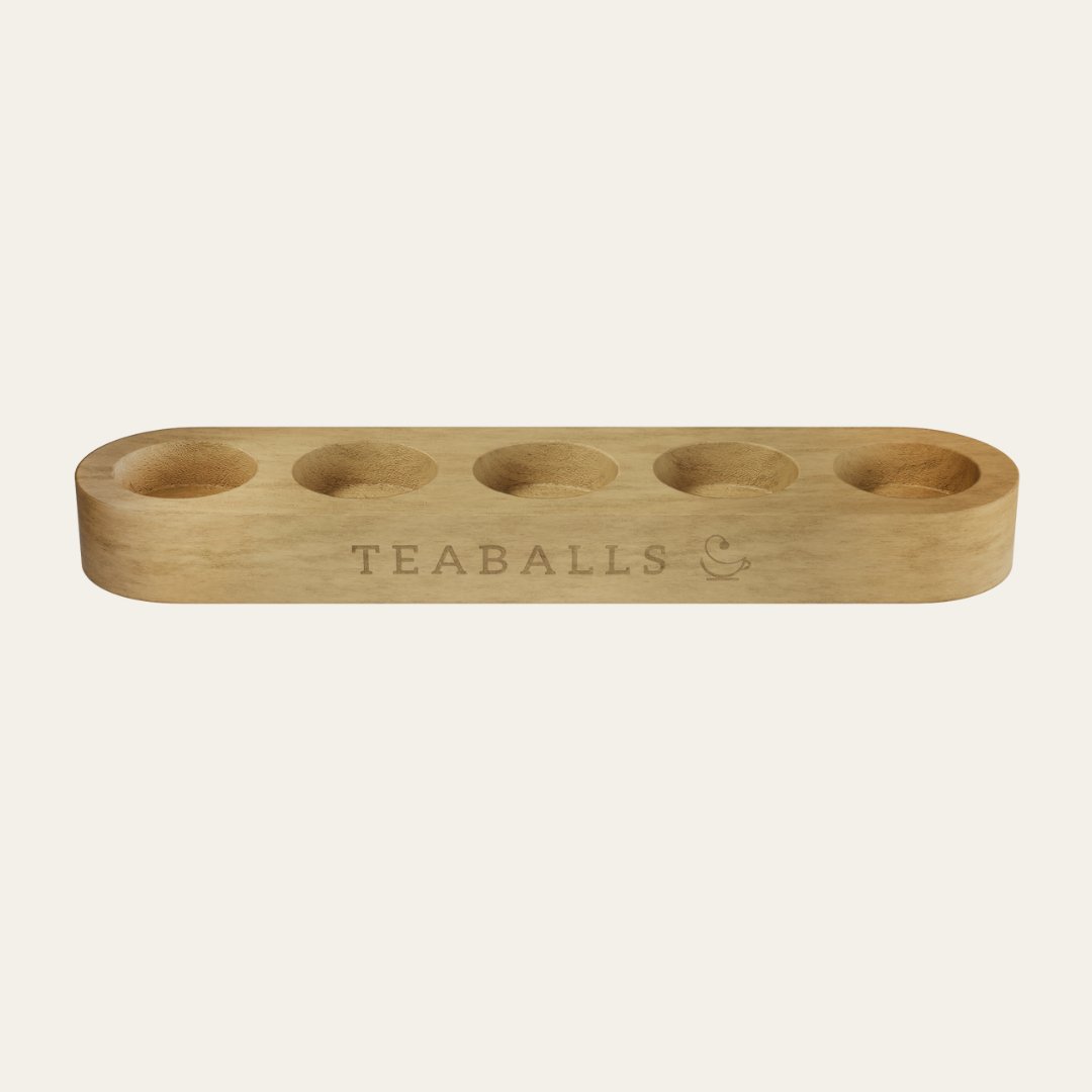 TEABALLS - Premium Holzaufsteller für 5 Glasflaschen