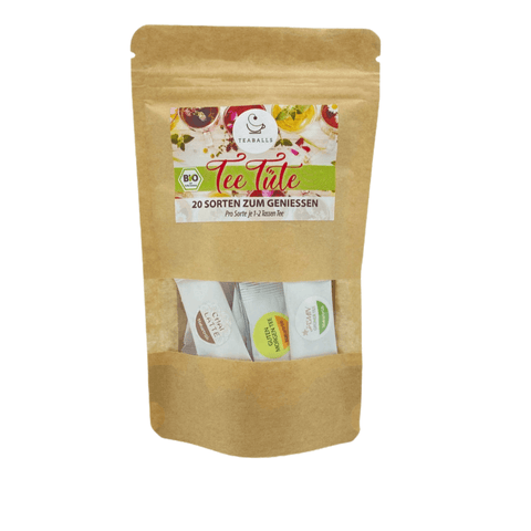 TEABALLS – BIO Teetüte | Probiertüte Naturtrüb | 20 Sorten zum Geniessen | 20-40 Tassen Tee - TEABALLS OFFICIAL | TEABALLS Schweiz | Tee ohne Beutel 
