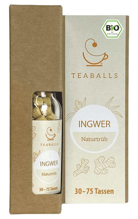 TEABALLS – Ingwer Bio | Naturtrüb | 30-75 Tassen - TEABALLS OFFICIAL | TEABALLS Schweiz | Tee ohne Beutel 
