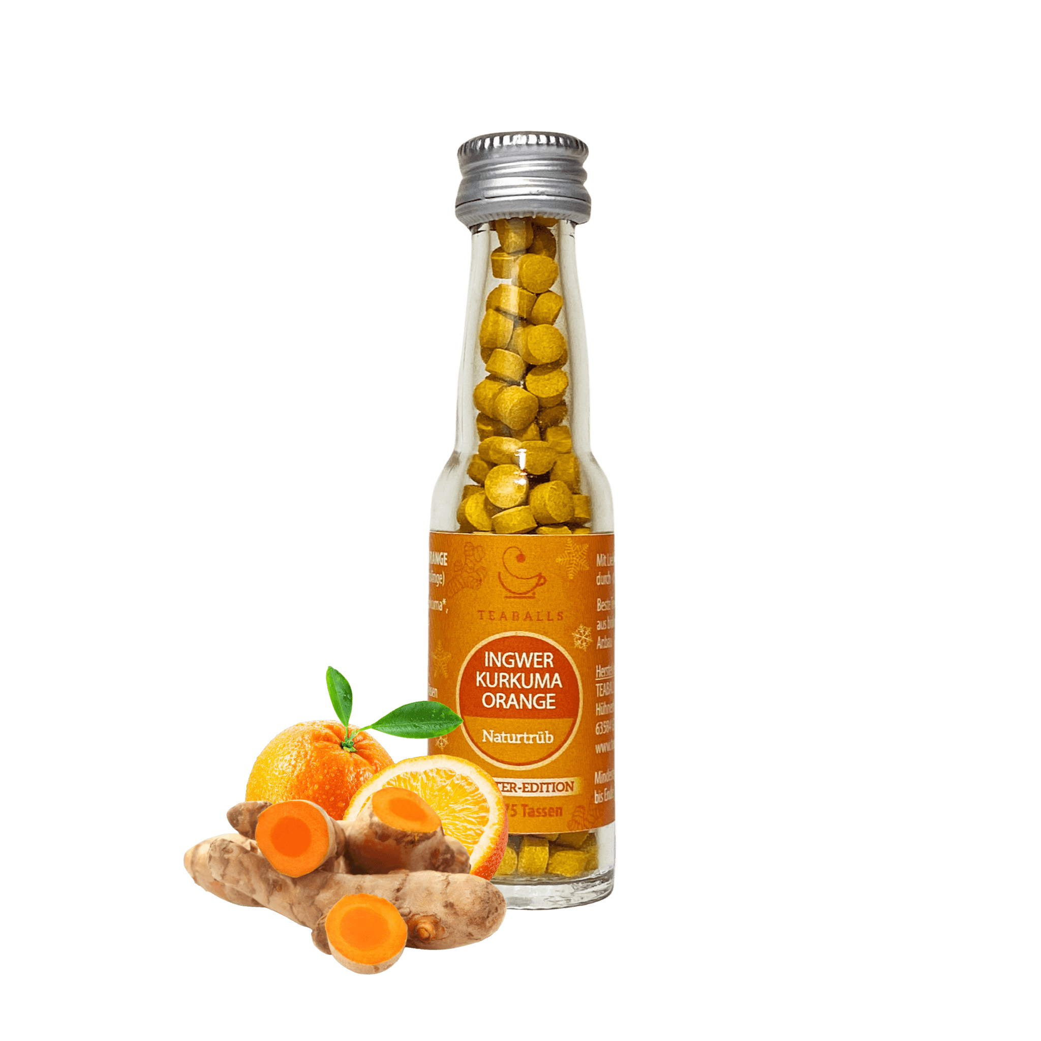 Natürlicher Ingwer Kurkuma Orangentee - TEABALLS
