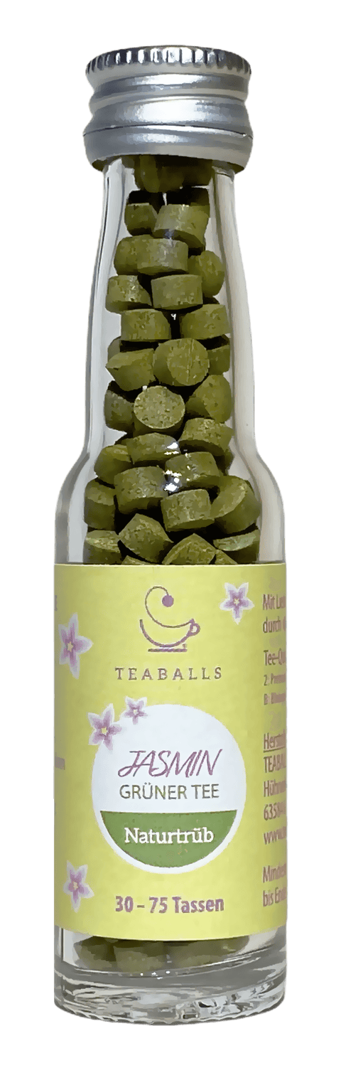 TEABALLS – Jasmin Grüner Tee Bio | Naturtrüb | 30-75 Tassen - TEABALLS OFFICIAL | TEABALLS Schweiz | Tee ohne Beutel 