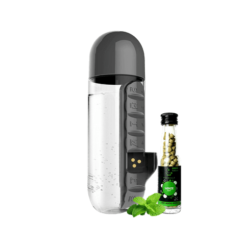 Trinkflasche mit 7-Tage-Organizer für die Lagerung von TEABALLS 600ml - TEABALLS | TEABALLS Schweiz | Tee ohne Beutel 